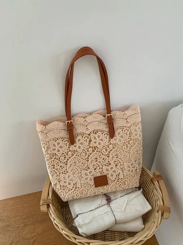✨🩷New Arrivals Special Price :£11.99!🩷👜Nice Gift-Elegant Lace Large Capacity Tote Bag