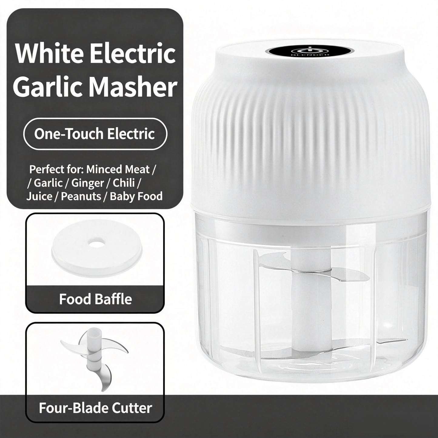 🏆LAST DAY SALE: £6.99!!⚡ AllChop Pro™ Electric Garlic Chopper, Mini Portable Veggie Cutter