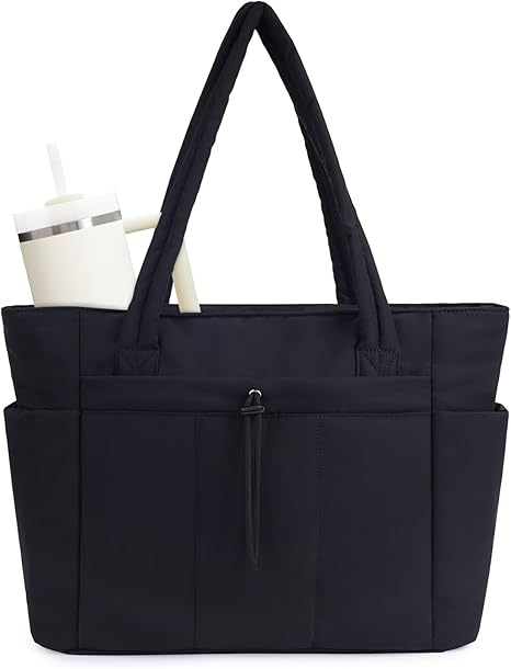 đHot Sale 50% OFFđWandering Nature Puffer Tote Bag with Cup Holder & Laptop Compartment & Trolley Sleeve for Travel, Work, Nurse, Women