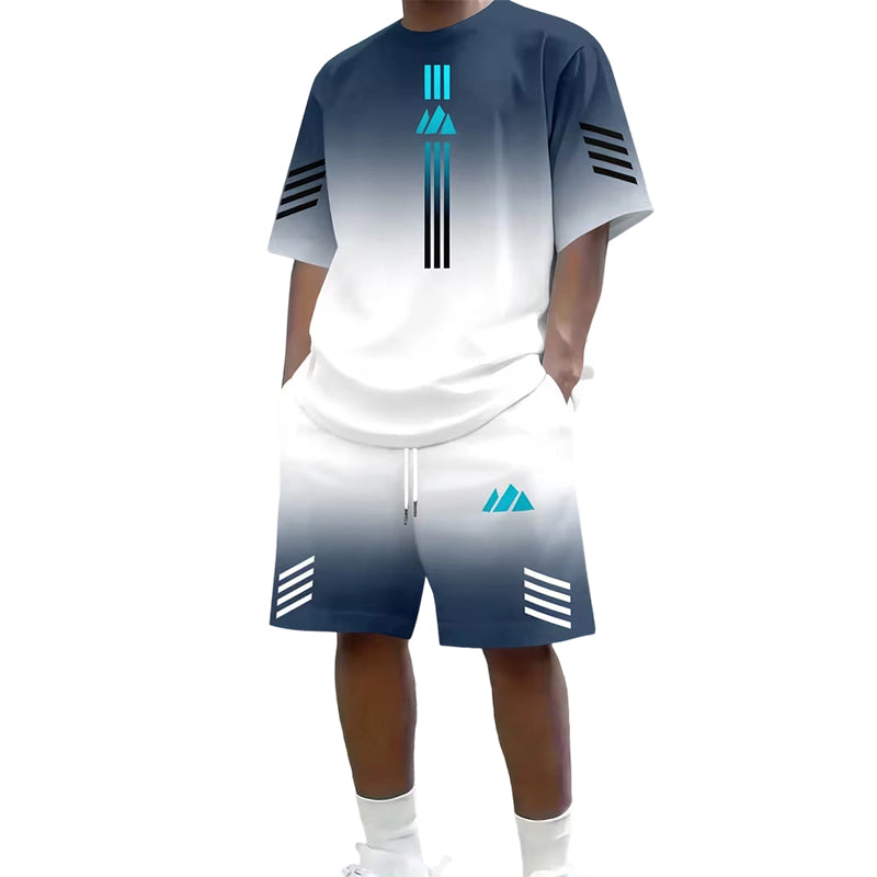 π 50% OFF NOW! βοΈ Men's Summer T-Shirt & Shorts Set β Gradient design, breathable & lightweight β Perfect for hot days & casual outings π©³