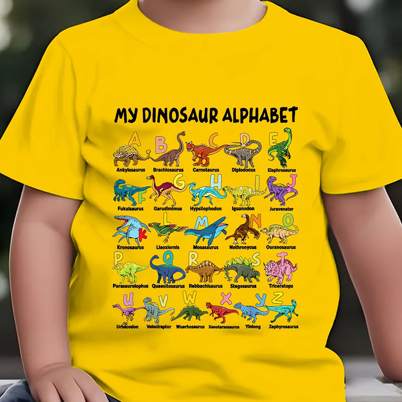 π₯π New Arrival: 50 π₯ Children's T-shirt with Dinosaur and Letter Prints