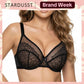 ⏳Brand Weekly Promotion 56% OFF!🖤Women's Mermaid Scales Lace Minimiser Bra Full Cup Wide Side Bands Adjustable Straps