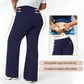👖Three Lengths Available🍂High Stretch Tummy Control Button Wide Leg Trousers