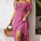 🌈2026 Summer Hot Sale ✨Square Neck Floral Midi Dress – Smocked Bodice, Flowy Tiered Skirt, Romantic 🌸