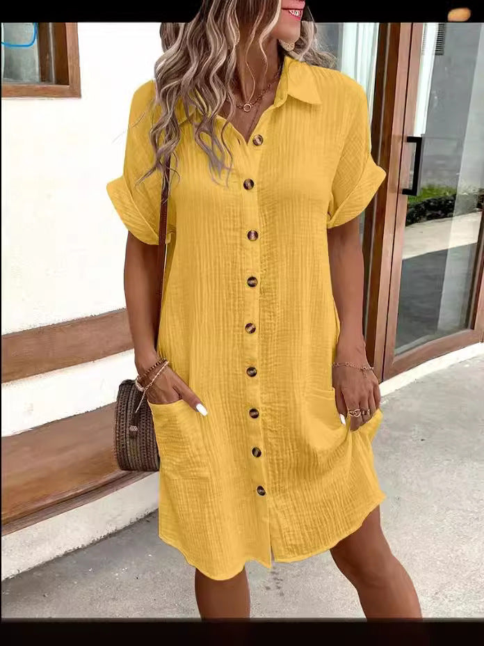 ✨Women’s Summer Midi Dress – Breezy, Flattering & Effortlessly Chic! Lightweight Button-Down with Pockets 🇬🇧☀️