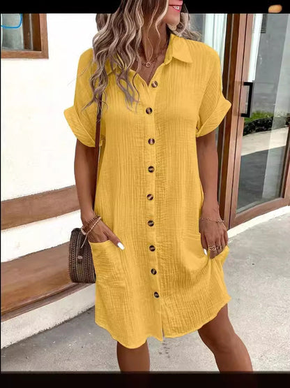 ✨Women’s Summer Midi Dress – Breezy, Flattering & Effortlessly Chic! Lightweight Button-Down with Pockets 🇬🇧☀️