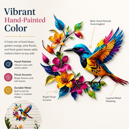 🐦Hummingbird Bloom Metal Wall Art