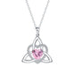 Birthstone Celtic Trinity Knot Heart Necklace✨ Heart Shape Celtic Trinity Knot Birthstone Pendant