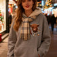 🎁Cute Highland Cow Cozy Fleece-Lined Hooded Sweatshirt🦬✨Perfect Gift for Her!