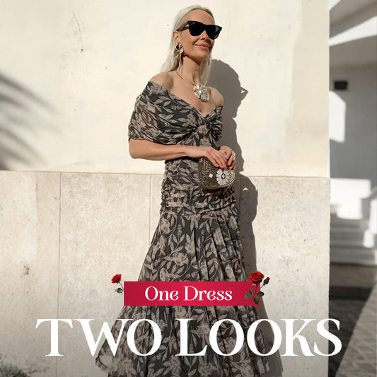 🌸New Arrival 70%OFF💖 Women's Off-the-Shoulder V-Neck Printed Dress