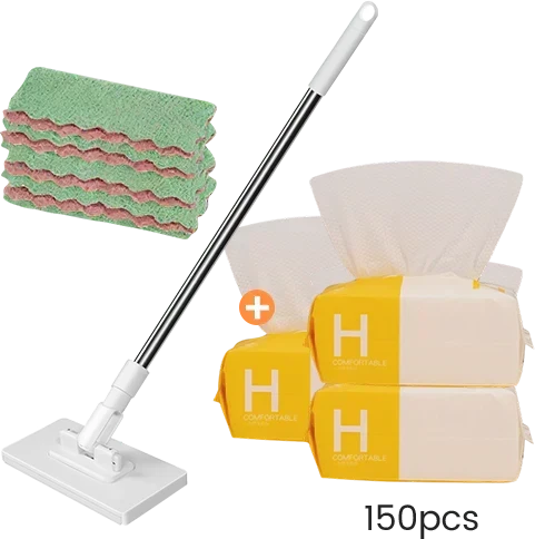 ⏳LAST DAY SALE ONLY ￡8.99!!🔥Extendable Telescopic Disposable Flat Clip Mop, 360° Swivel Lightweight Floor Mop