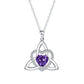 Birthstone Celtic Trinity Knot Heart Necklace✨ Heart Shape Celtic Trinity Knot Birthstone Pendant