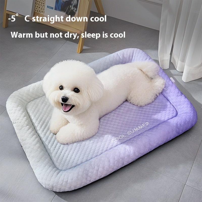 🔥LAST DAY SALE ONLY￡9.99!!❄Pawchill™🇬🇧Pet Cooling Mat for Dogs & Cats 🐾  Naturally Cool Ice-Silk Pad • Breathable, Washable & Soft 🌿  For Floors, Sofas & Car Travel • Multiple Sizes • Gradient Colours ☀️🐶🐱
