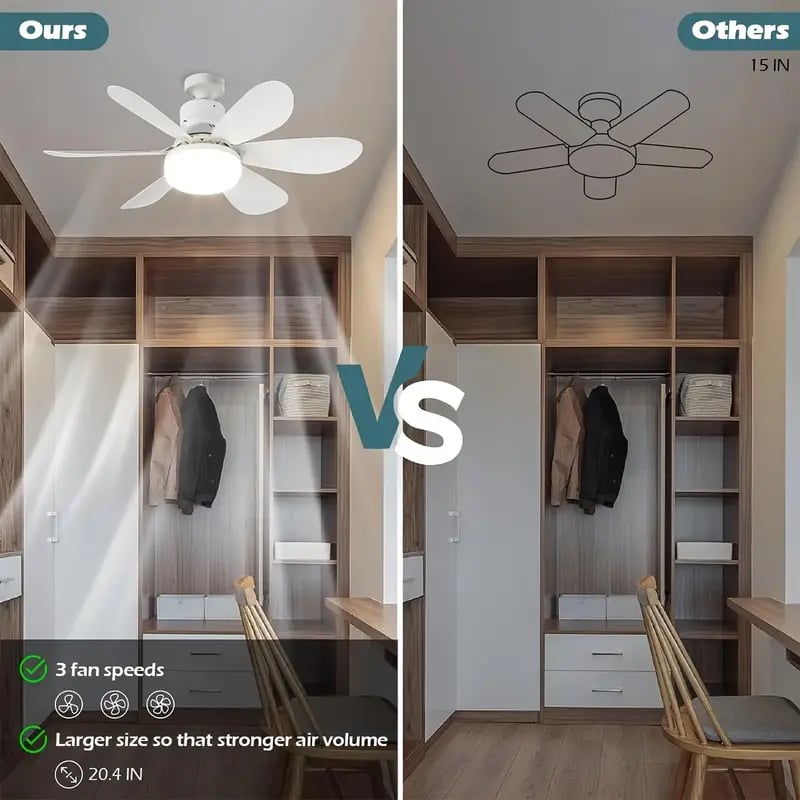 ⏳Limited-time Special Price:£ 15.99!!🔥SmartBreez™ 40W LED Ceiling Fan Light – 20.5” Ultra-Quiet with Remote 🎯 | E27 + FREE B22 Adapter 🔌 | For Bedroom 😴, Kitchen 👩‍🍳 & Garage 🛠️ – UK Ready! 🇬🇧