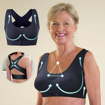 💖Front Closure Cross-Back Wireless Posture Bra✨