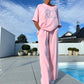 ⏳Limited offer70% OFF ⏰Casual two-piece set for women, plain top and loose trousers