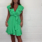 🩷Summer Hot Sale 60% OFF☀️Women's Elegant Waist Tie V-Neck Ruffle Dress