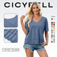 💥2026 Hot Sale 49% OFF👚Women's Half Sleeve V-Neck Top with Patchwork Hem