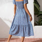🌈2026 Summer Hot Sale ✨Square Neck Floral Midi Dress – Smocked Bodice, Flowy Tiered Skirt, Romantic 🌸