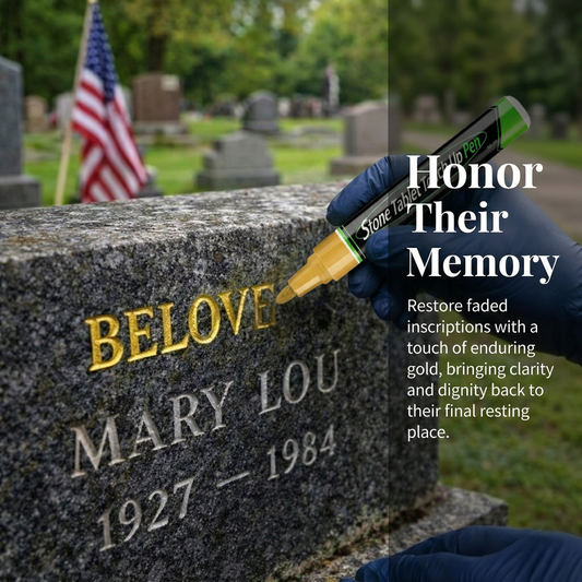 🐦Golden Tombstone Marker Pen for Restoring Faded Grave Inscriptions（2 PCS）