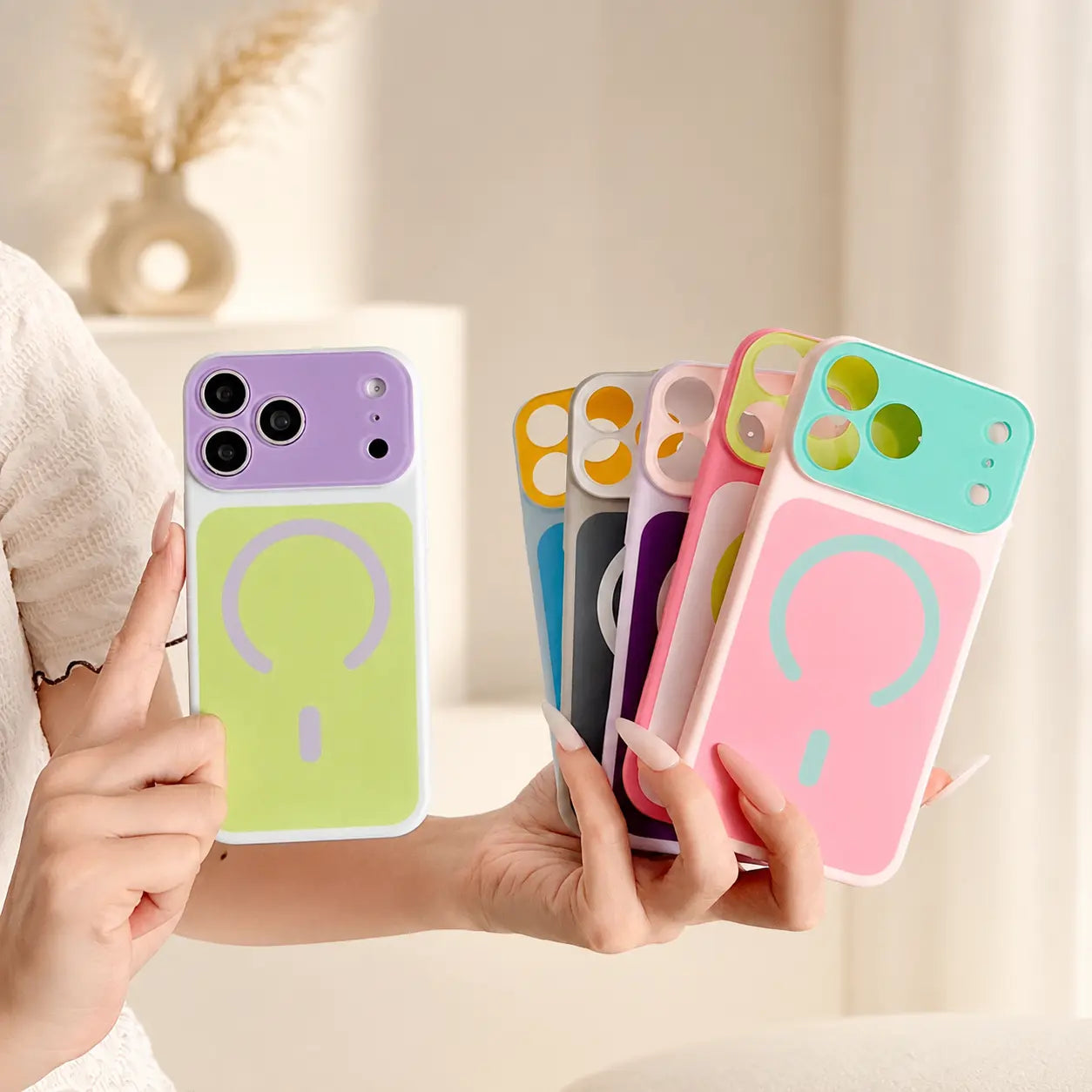 🔥Summer Hot Sale - ONLY ￡8.99!!⚡🌈Dopamine Color Block MagSafe Case – Ultra-Slim Matte Hard PC Cover for iPhone 17 Pro Max