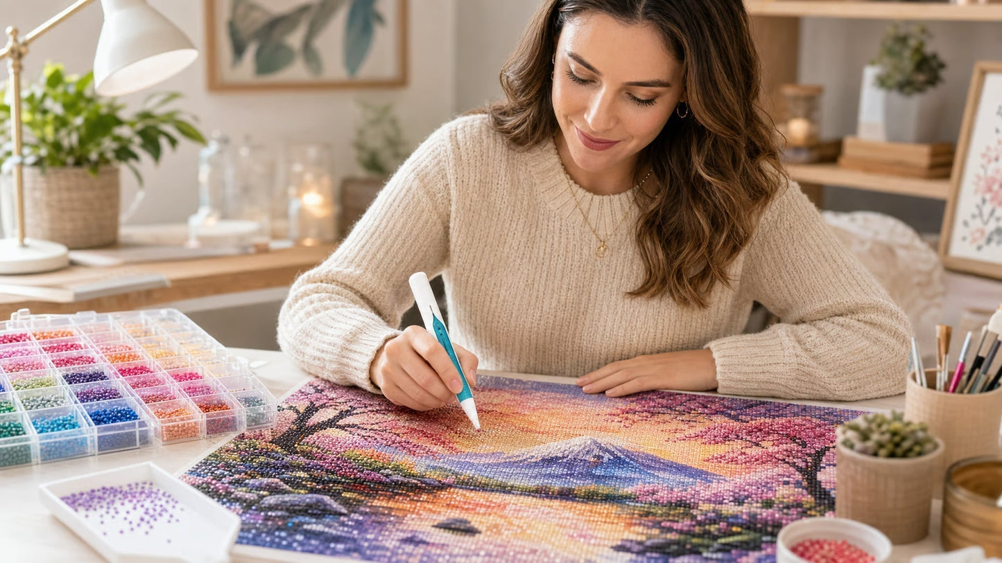 🔥 Last Day 60% OFF – 💎 Automatic Diamond Painting Bead Dispenser Pen & Tray Set