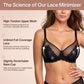 ⏳Brand Weekly Promotion 56% OFF!🖤Women's Mermaid Scales Lace Minimiser Bra Full Cup Wide Side Bands Adjustable Straps
