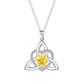 Birthstone Celtic Trinity Knot Heart Necklace✨ Heart Shape Celtic Trinity Knot Birthstone Pendant