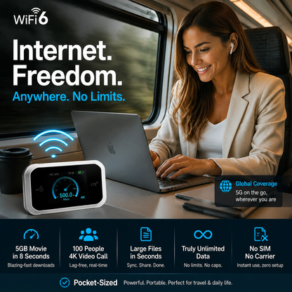 🏆LAST DAY SALE ONLY ￡19.99!🔥Airo™ Pocket Wi-Fi Hotspot – Full 4G/LTE Coverage 🌍 | Connects 10 Devices | All-Day Battery | Military-Grade Security 🔒 | UK & EU Ready!