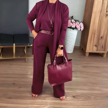 🎄 Christmas Spectacular: 70% Off 🎄 Grab the Elegant Longline Cardigan 3-Piece Set Now