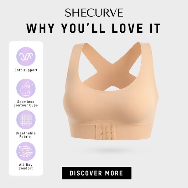 💖Front Closure Cross-Back Wireless Posture Bra✨