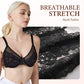 ⏳Brand Weekly Promotion 56% OFF!🖤Women's Mermaid Scales Lace Minimiser Bra Full Cup Wide Side Bands Adjustable Straps