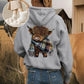 🎁Cute Highland Cow Cozy Fleece-Lined Hooded Sweatshirt🦬✨Perfect Gift for Her!