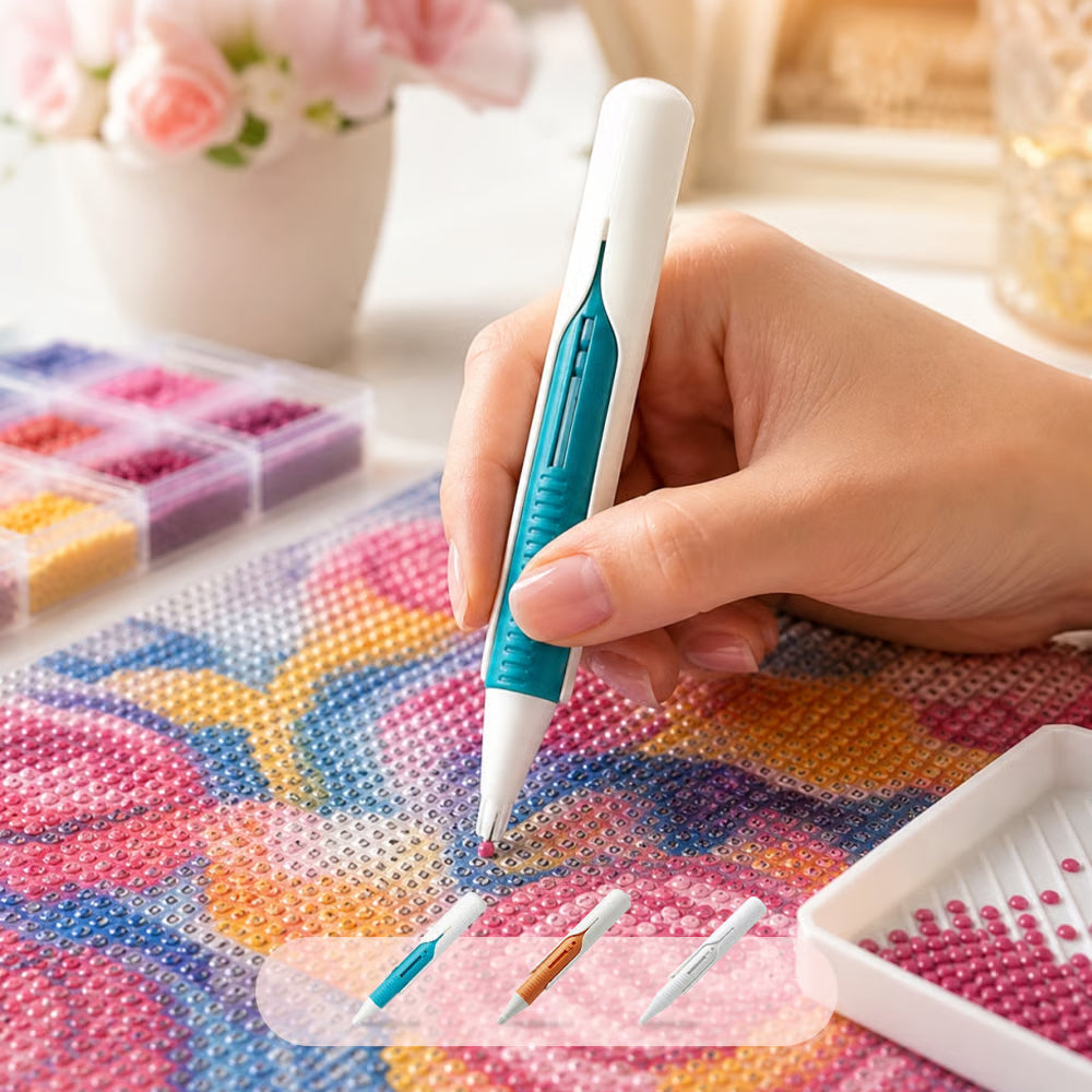 🔥 Last Day 60% OFF – 💎 Automatic Diamond Painting Bead Dispenser Pen & Tray Set