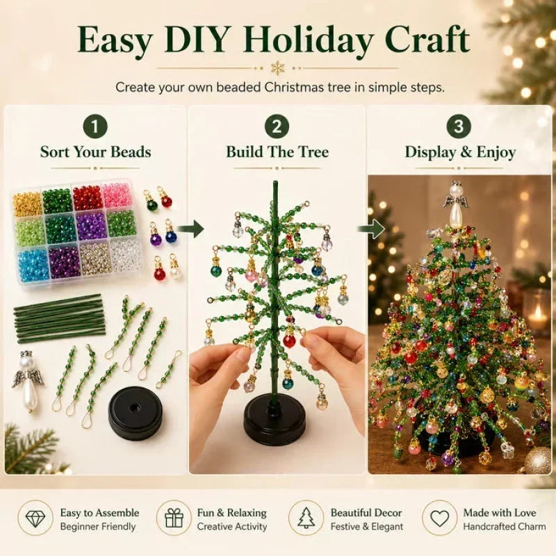 ⏳LAST DAY SALE ONLY ￡6.99!🎄✨ DIY Beaded Christmas Tree Kit – 🎅Create Your Own Sparkling Holiday Decoration