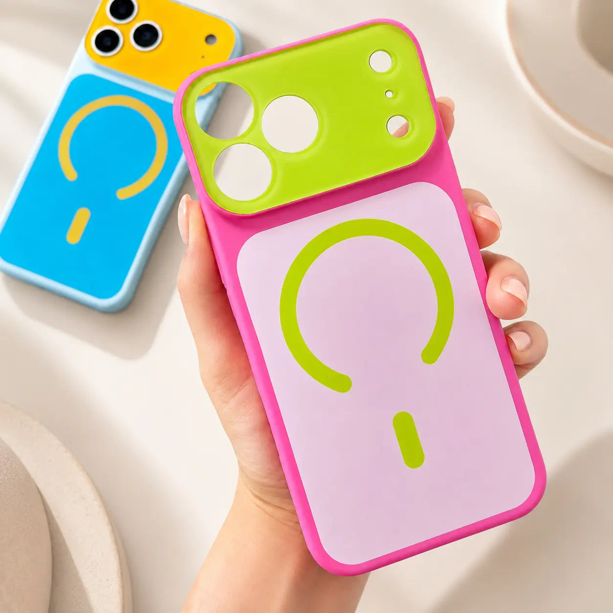 🔥Summer Hot Sale - ONLY ￡8.99!!⚡🌈Dopamine Color Block MagSafe Case – Ultra-Slim Matte Hard PC Cover for iPhone 17 Pro Max
