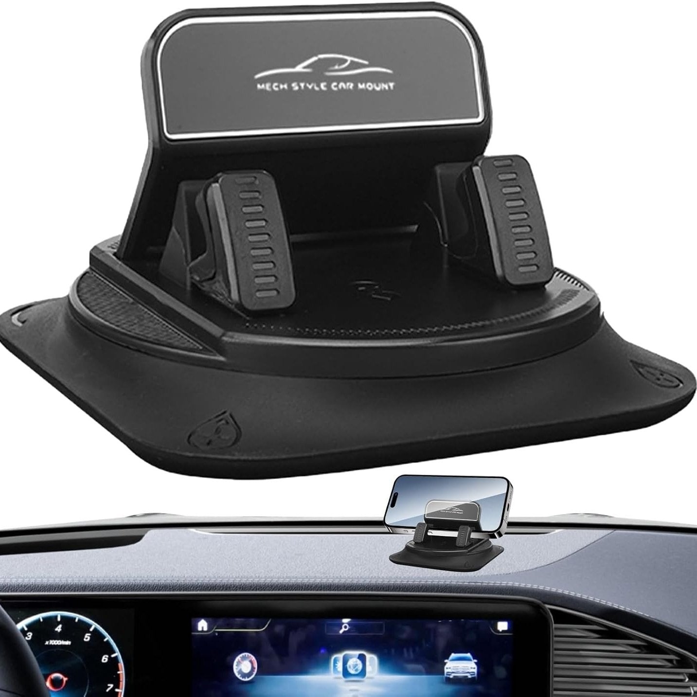 ⏳Limited-time 49% off & Super Fast Delivery⚡Dashboard Phone Holder - Adjustable Holder, Silicone Holder | Adhesive Car Organizer for Horizontal & Vertical Placement 🚗📱