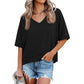 💥2026 Hot Sale 49% OFF👚Women's Half Sleeve V-Neck Top with Patchwork Hem