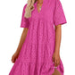 ⏰2025 Hot Sale -Women's Elegant Hollow Out Lace Ruffle Casual Mini Dress