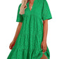 ⏰2025 Hot Sale -Women's Elegant Hollow Out Lace Ruffle Casual Mini Dress