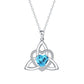 Birthstone Celtic Trinity Knot Heart Necklace✨ Heart Shape Celtic Trinity Knot Birthstone Pendant