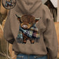 🎁Cute Highland Cow Cozy Fleece-Lined Hooded Sweatshirt🦬✨Perfect Gift for Her!