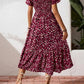 🌈2026 Summer Hot Sale ✨Square Neck Floral Midi Dress – Smocked Bodice, Flowy Tiered Skirt, Romantic 🌸