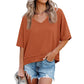 💥2026 Hot Sale 49% OFF👚Women's Half Sleeve V-Neck Top with Patchwork Hem