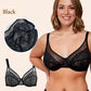 ⏳Brand Weekly Promotion 56% OFF!🖤Women's Mermaid Scales Lace Minimiser Bra Full Cup Wide Side Bands Adjustable Straps