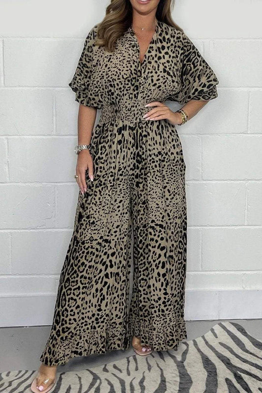 🔥Hot sale 50% OFF👗Leopard print casual loose jumpsuit