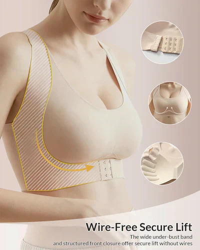 💖Front Closure Cross-Back Wireless Posture Bra✨
