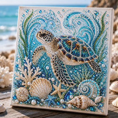 🌊LAST DAY SALE: Only £9.99🌊✨ Ocean Theme Pearl Art DIY Kit – Relaxing DIY Craft to Create Stunning Coastal Artwork