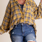 🔥50% OFF & Free Shipping🔥🏆Women's Mineral Washed Button Down Plaid Shirt