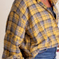 🔥50% OFF & Free Shipping🔥🏆Women's Mineral Washed Button Down Plaid Shirt